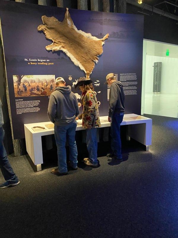 students viewing museum