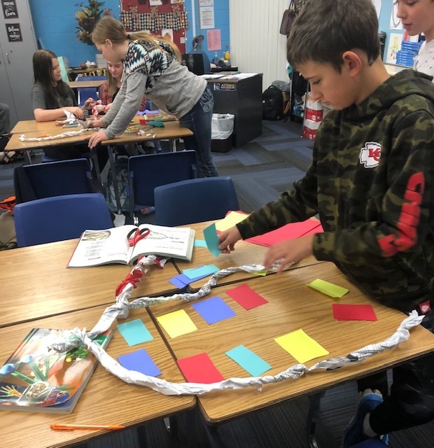 7th grade students create dna model in science class